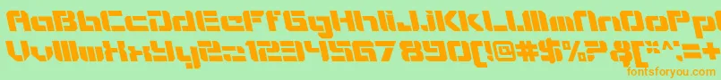 VideotechOpenitalicalt Font – Orange Fonts on Green Background