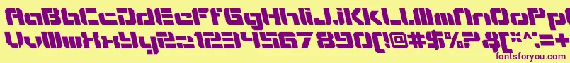 VideotechOpenitalicalt-fontti – violetit fontit keltaisella taustalla