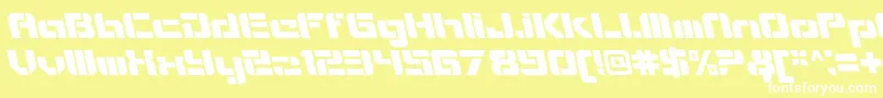 Шрифт VideotechOpenitalicalt – белые шрифты на жёлтом фоне