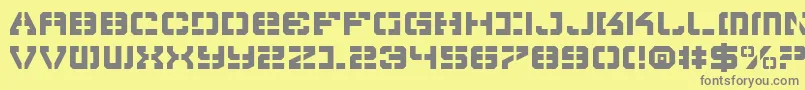 Vyper-fontti – harmaat kirjasimet keltaisella taustalla