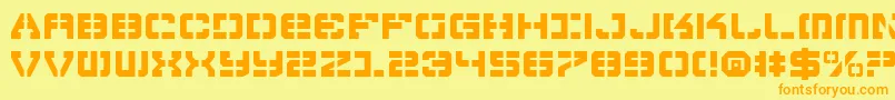 フォントVyper – オレンジの文字が黄色の背景にあります。