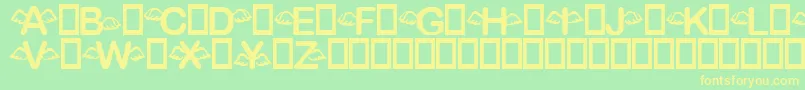 Angellust Font – Yellow Fonts on Green Background