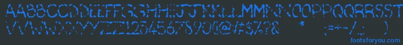 DeafAsAPost Font – Blue Fonts on Black Background