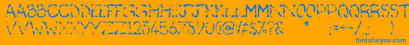 DeafAsAPost Font – Blue Fonts on Orange Background