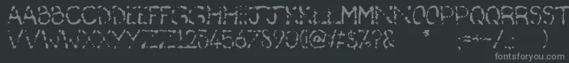 フォントDeafAsAPost – 黒い背景に灰色の文字