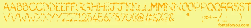 DeafAsAPost Font – Orange Fonts on Yellow Background