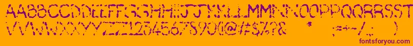 DeafAsAPost Font – Purple Fonts on Orange Background