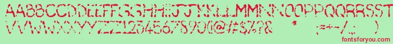 DeafAsAPost Font – Red Fonts on Green Background