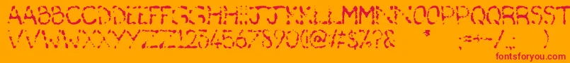 DeafAsAPost Font – Red Fonts on Orange Background