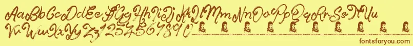 DiceySlices Font – Brown Fonts on Yellow Background