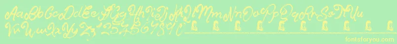 DiceySlices Font – Yellow Fonts on Green Background