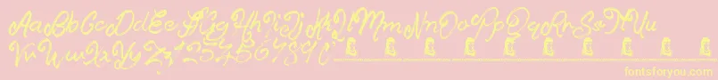 DiceySlices Font – Yellow Fonts on Pink Background