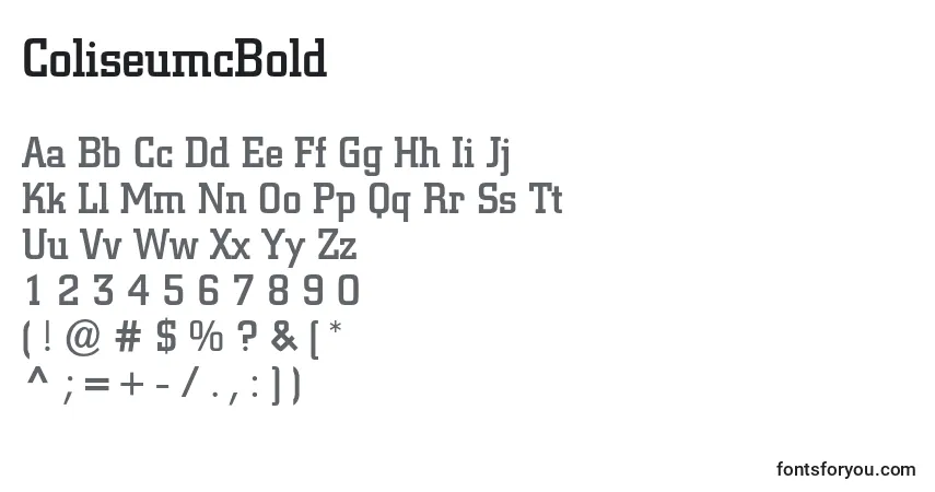 A fonte ColiseumcBold – alfabeto, números, caracteres especiais