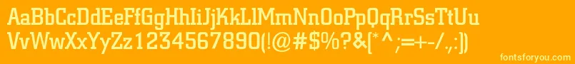 フォントColiseumcBold – オレンジの背景に黄色の文字