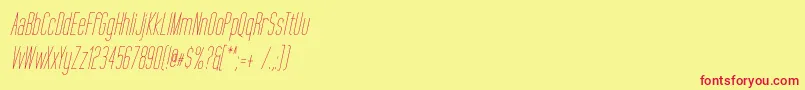 Czcionka TallFilmOblique – czerwone czcionki na żółtym tle