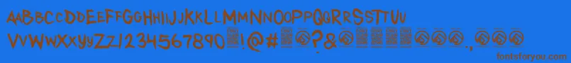 AnytakersRegular Font – Brown Fonts on Blue Background