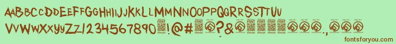 AnytakersRegular Font – Brown Fonts on Green Background