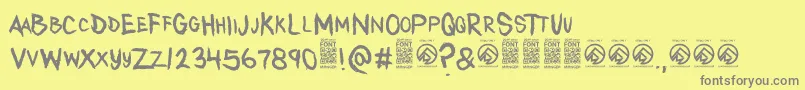 AnytakersRegular Font – Gray Fonts on Yellow Background