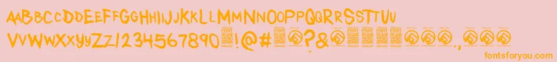 AnytakersRegular Font – Orange Fonts on Pink Background