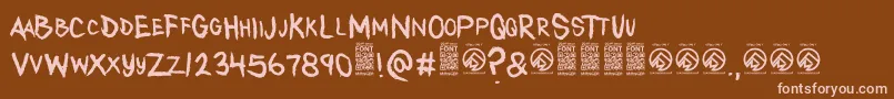 AnytakersRegular Font – Pink Fonts on Brown Background