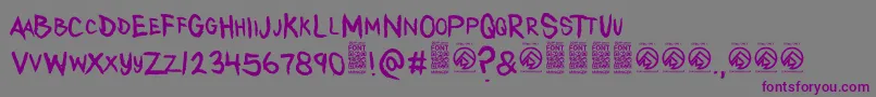 AnytakersRegular Font – Purple Fonts on Gray Background