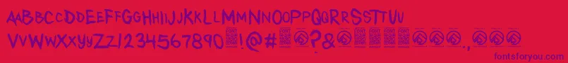 AnytakersRegular Font – Purple Fonts on Red Background