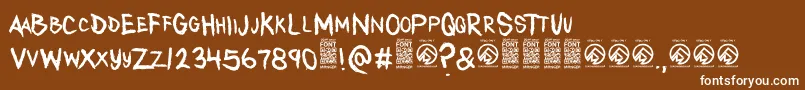 AnytakersRegular Font – White Fonts on Brown Background