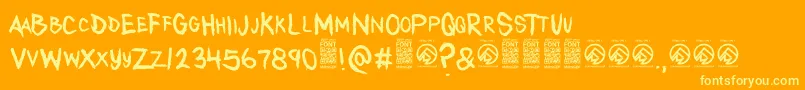 AnytakersRegular Font – Yellow Fonts on Orange Background