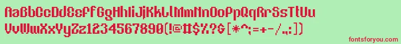 フォントV5Eastergothic – 赤い文字の緑の背景