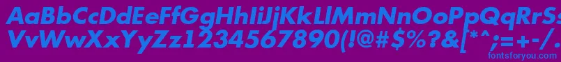 Futur12 Font – Blue Fonts on Purple Background