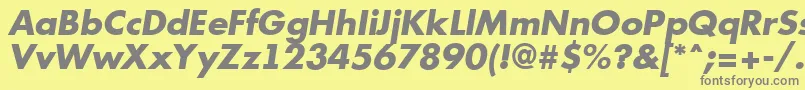 Futur12-Schriftart – Graue Schriften auf gelbem Hintergrund