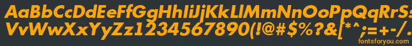 Futur12-Schriftart – Orangefarbene Schriften auf schwarzem Hintergrund