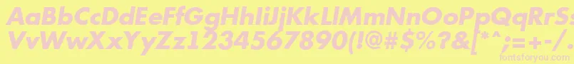 Futur12 Font – Pink Fonts on Yellow Background