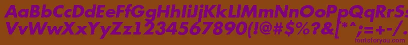 Futur12 Font – Purple Fonts on Brown Background