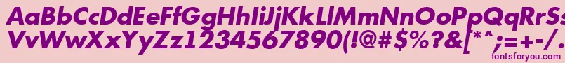 Futur12-Schriftart – Violette Schriften auf rosa Hintergrund