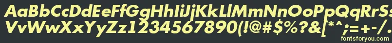 フォントFutur12 – 黒い背景に黄色の文字