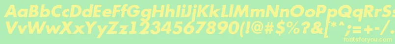 Futur12 Font – Yellow Fonts on Green Background
