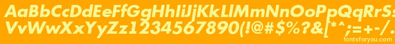 フォントFutur12 – オレンジの背景に黄色の文字