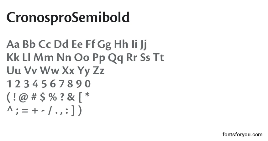 CronosproSemibold-fontti – aakkoset, numerot, erikoismerkit