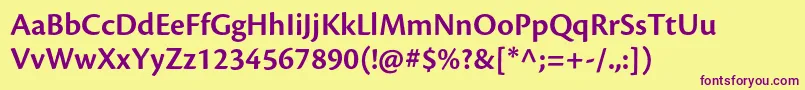 Шрифт CronosproSemibold – фиолетовые шрифты на жёлтом фоне