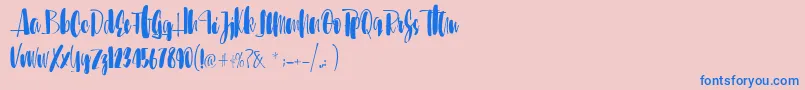 Sunbreath Font – Blue Fonts on Pink Background