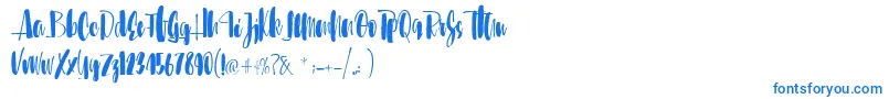 Weitere Informationen zur Sunbreath-Schriftart Sunbreath-Schriftart – Blaue Schriften auf weißem Hintergrund