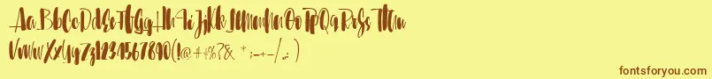 Weitere Informationen zur Sunbreath-Schriftart Sunbreath-Schriftart – Braune Schriften auf gelbem Hintergrund