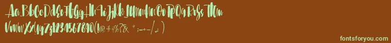 Sunbreath Font – Green Fonts on Brown Background