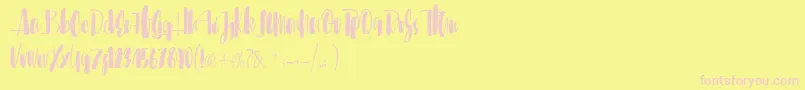 Sunbreath Font – Pink Fonts on Yellow Background