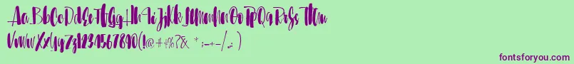Sunbreath Font – Purple Fonts on Green Background