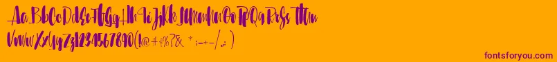 フォントSunbreath – オレンジの背景に紫のフォント