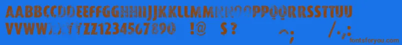 VtksWorker Font – Brown Fonts on Blue Background