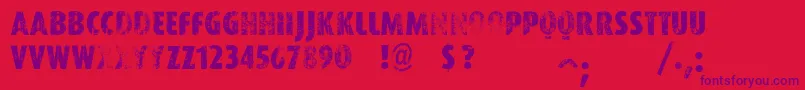 VtksWorker Font – Purple Fonts on Red Background