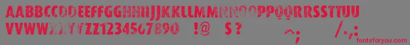 VtksWorker Font – Red Fonts on Gray Background